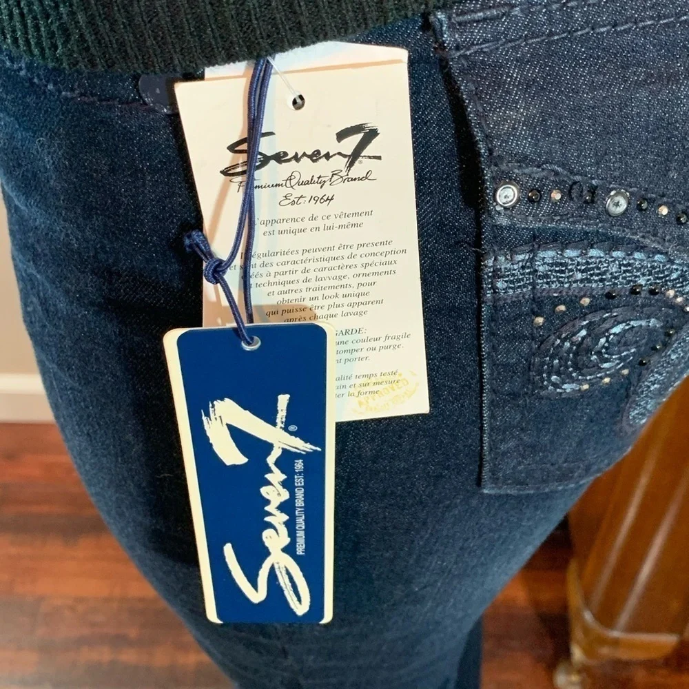 Seven7 Slim Boot Cut Dark Blue Size 6 Denim Jeans - Picture 13 of 16